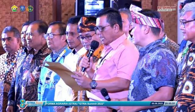 Gubernur Ansar Bacakan Deklarasi Wakatobi 2022, Perhelatan Puncak Pertemuan Gugus Tugas Reforma Agraria (GTRA) Summit 2022 resmi ditutup