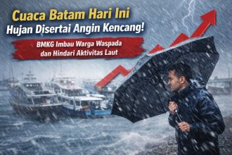 Cuaca Batam Hari Ini Hujan Disertai Angin Kencang, BMKG Imbau Warga Waspada dan Hindari Aktivitas Laut
