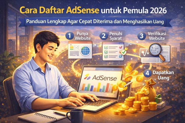 Cara Daftar AdSense untuk Pemula 2026, Panduan Lengkap Agar Cepat Diterima dan Menghasilkan Uang dari Website
